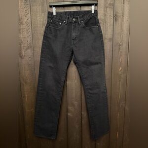 LEVIS Women’s Black 505 Jeans 29/32 Cotton Blend Rise 10” Straight Leg EUC